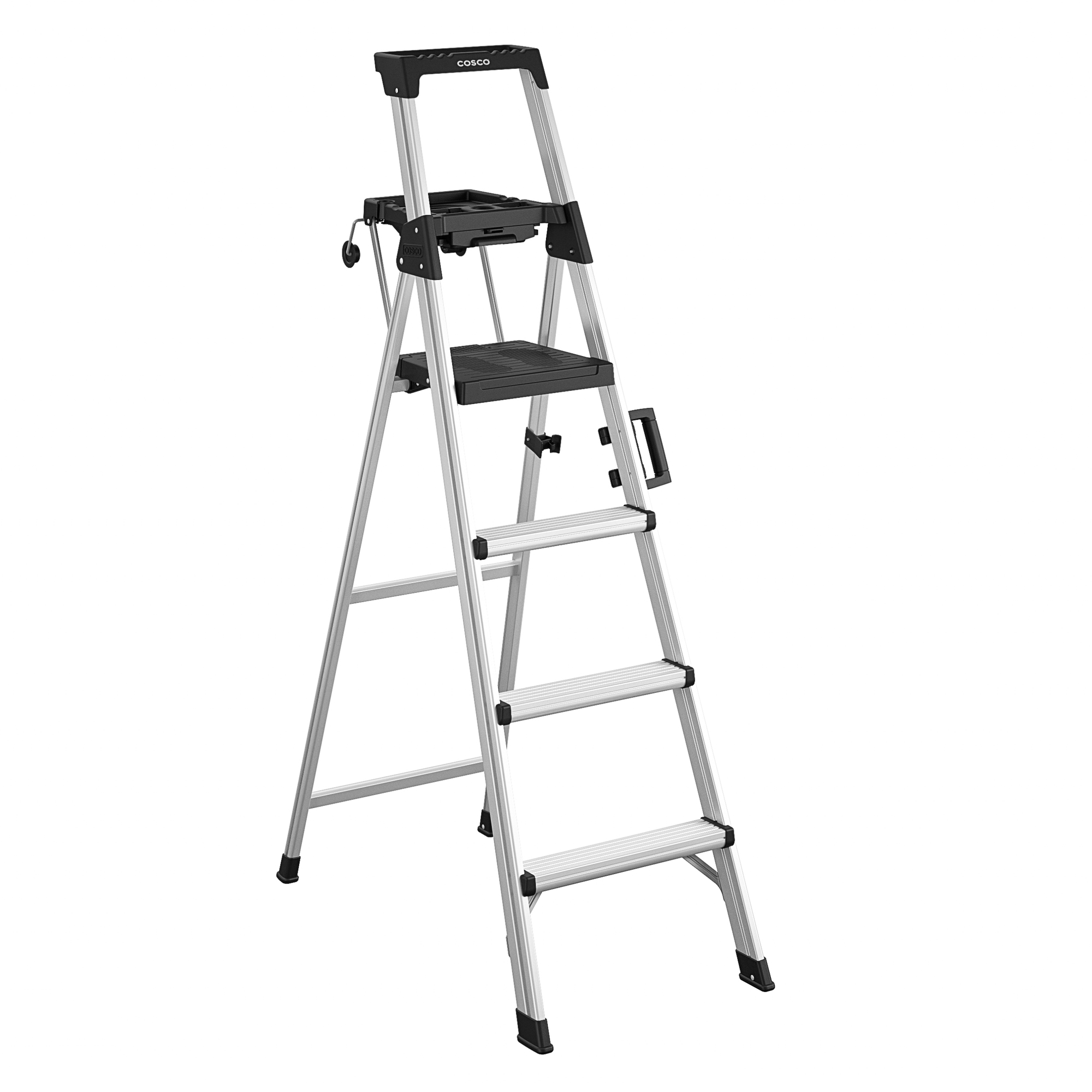 Cosco 6ft. Aluminum Step Ladder, 300lb. Capacity, Model#&nbsp;2061AABLKE